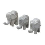 SET 3 ELEFANTES WHITE 14 16 19 CM