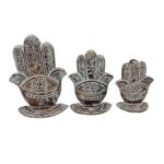 SET 3 MANO FATIMA MADERA 24 28 32 CM