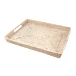 BANDEJA RATTAN BLANCA 30X40CM