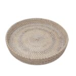 BANDEJA RATTAN REDONDA 0.30 BLANCA