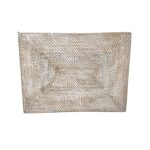 (40% OFF) PLATO DE SITIO RECT. 40X30 CM RATTAN BLANCO
