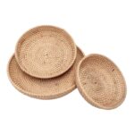 SET 3 BANDEJAS FULL RATTAN NATURAL 20 25 30 CM