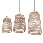 SET (3) LAMPARAS BAMBOO 37 43 52 CM NATURALES