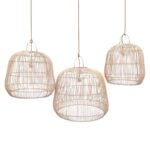 SET 3 LAMPARAS OVOIDES BAMBOO 40 50 60 CM
