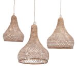 SET (3) LAMPARAS GOTAS RATAN DELUXE