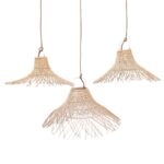 (40% OFF) SET 3 LAMPARAS RATAN FLECOS 40 50 60CM