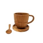TAZA MADERA CON PLATO