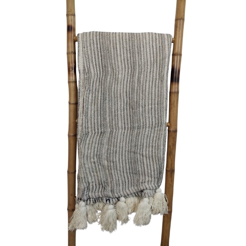 BLA133 MANTA NATURAL GRIS 140X240CM - Imagen 1