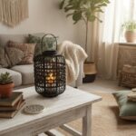 FAROL BAMBOO C VIDRIO NEGRO 33.5CM (6) - Imagen 2
