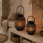 FAROL OVAL NEGRO GRASS 32CM (6) - Imagen 3
