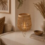 CANDELABRO RATTAN GLASS 35CM (4) - Imagen 2