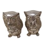 SET (2) BUHOS BRONCE 10CM
