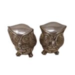 SET (2) BUHOS BRONCE 10CM - Imagen 2