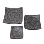 SET (3) PLATOS CUAD NEG SPIRAL 25 20 15 - Imagen 2