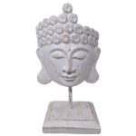 MASCARA BUDHA WHITE STAND 30CM