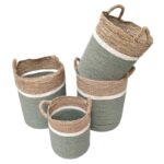 SET (4) CESTO TEJIDO COLORES 40X65 CM NAT GRIS
