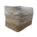 CANASTO MANIJA RECT.BL NAT GRIS 25X35