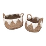 SET 2 CANASTOS TELA SISAL BLANCOS 30X45
