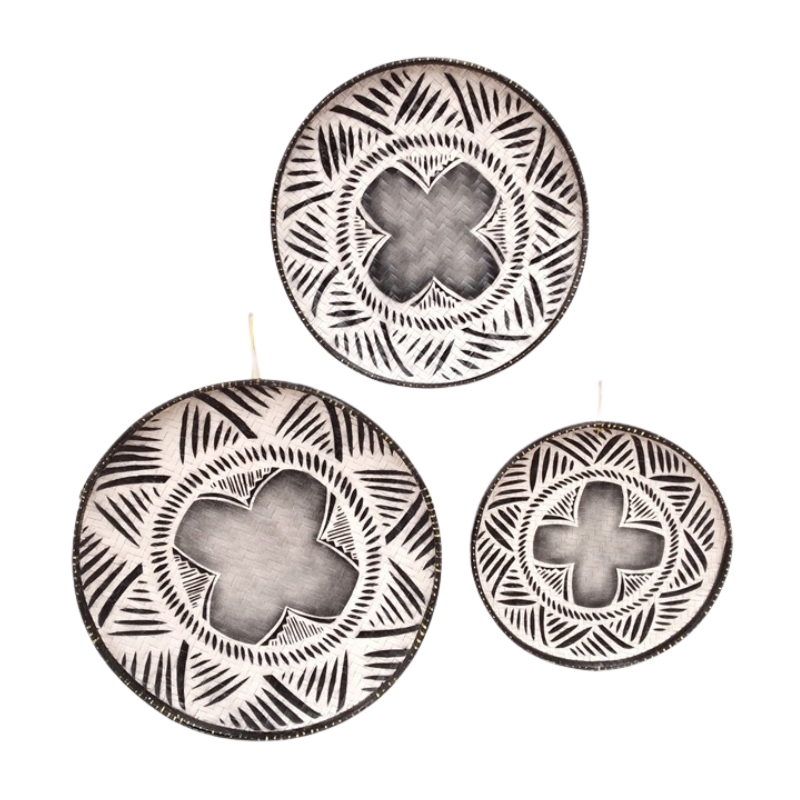 JEM156-2 (40% OFF) SET (3) PLATO DECO AFRICA FLOR 50 60 70CM - Imagen 1