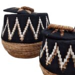 SET 3 CANASTO DAYAK C TAPA NEGRO 30 40 45CM - Imagen 3