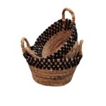 SET 2 CANASTO MAKRAM C NEGRO 19 23CM - Imagen 2