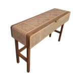 MESA C TAPA MEJA TEKA Y RATTAN 120X52X75 CM - Imagen 3
