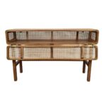 MESA C TAPA MEJA TEKA Y RATTAN 120X52X75 CM - Imagen 2