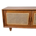 MESA TV BAJA TEKA Y RATTAN 45X42X100 CM - Imagen 4