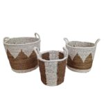 SET 3 CESTO MENDONG TEJIDO 40CM