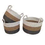 SET 3 CESTO TEJIDO VERDE LIGHT 40CM - Imagen 3