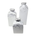 SET (3) JARRONES 40 35 30 CM BLANCOS
