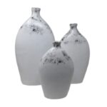 SET 3 JARRONES 50 40 30CM WASH BLANCO ALTOS