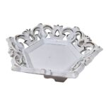 BANDEJA MADERA 5 LADOS TALLADA 22CM WHITE