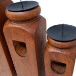 SET 3 CANNDELABRO MAD.CUAD. ANTIK 20 25 30CM - Imagen 2