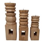 SET 3 CANDELABRO MAD. ANTIK NEW 20 25 30CM