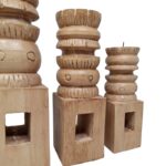 SET 3 CANDELABRO MAD. ANTIK NEW 20 25 30CM - Imagen 2