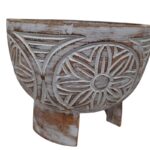 BOWL MADERA PATAS FLOR 20CM - Imagen 2