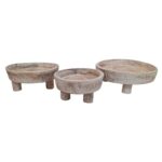 SET 3 BANDEJAS MADERA PATAS 20 25 30CM - Imagen 2