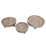 SET 3 BANDEJAS MADERA PATAS 20 25 30CM - Imagen 3