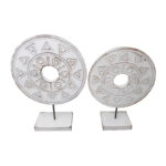 SET (2) DECO STAND TRIANG BLANCO 36 32CM