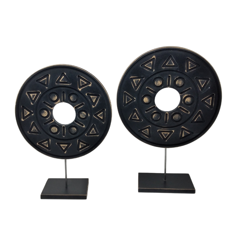 MPS013-2 SET (2) DECO STAND TRIANG NEGRO 36 32CM - Imagen 1
