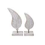 SET (2) HOJAS PISANG BLANCAS 30 25 CM