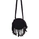 (40% OFF) CARTERA CROCHET NEGRA 30X20CM