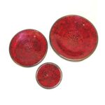 SET (3) PLATOS C ESPEJITOS LISOS ROJOS