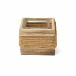 PORTAVELAS VIDRIO MADERA 10X10CM (27)