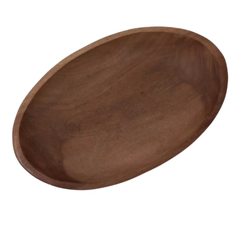 UNA4138 (2) PLATO MADERA CENTRO OVAL 22CM - Imagen 1