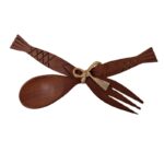 SET 10 CUCHARA TENEDOR PEZ MAD. 10CM - Imagen 3